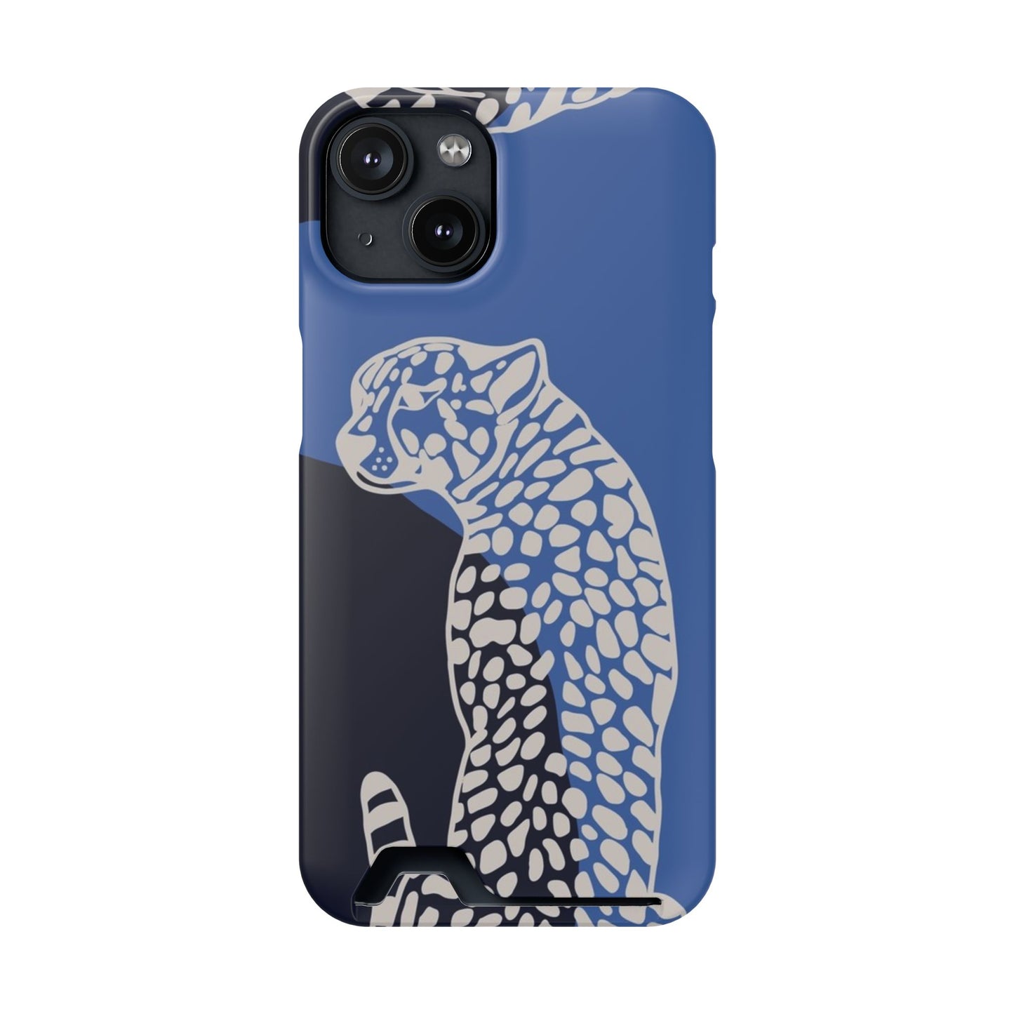 Leopard Bleu Card Phone Case — Blue Animal Print Card holder