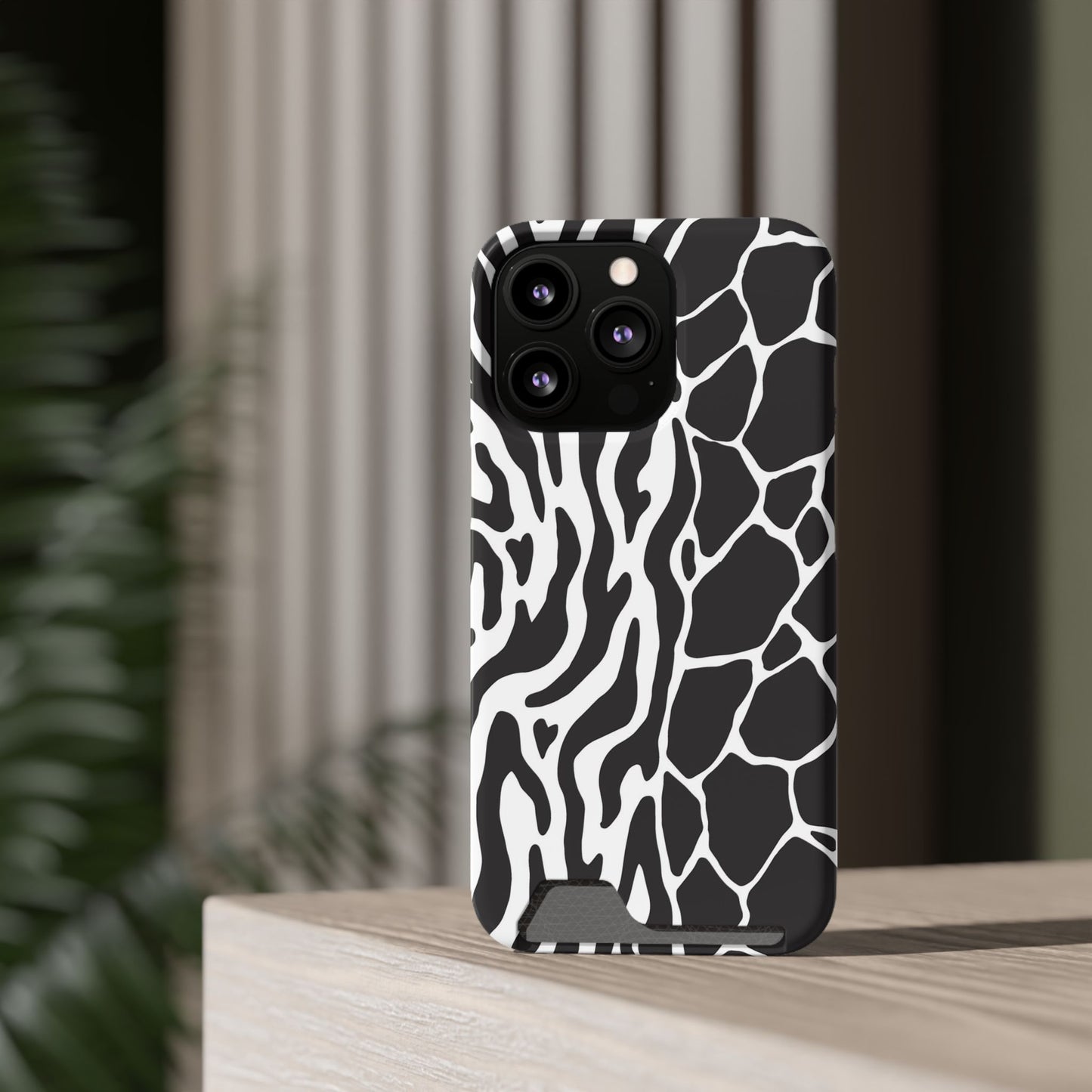 Animal Print Phone Case — Zebra & Giraffe Edition with Card Holder — Slim, Stylish, MagSafe
