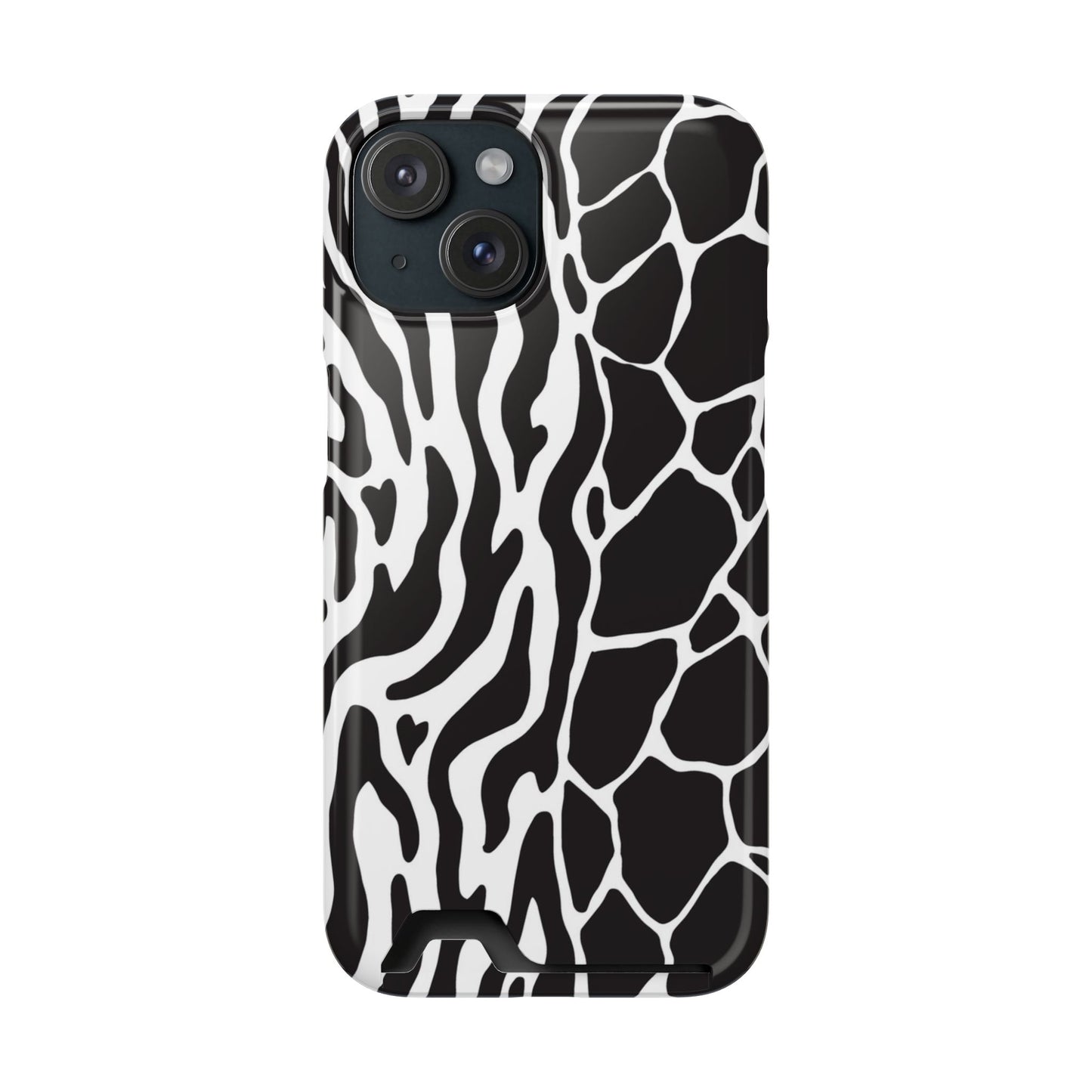 Animal Print Phone Case — Zebra & Giraffe Edition with Card Holder — Slim, Stylish, MagSafe