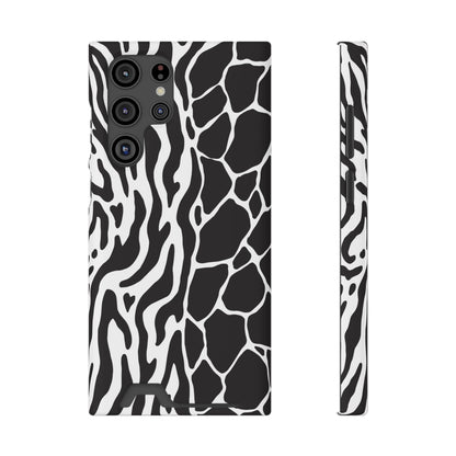 Animal Print Phone Case — Zebra & Giraffe Edition with Card Holder — Slim, Stylish, MagSafe