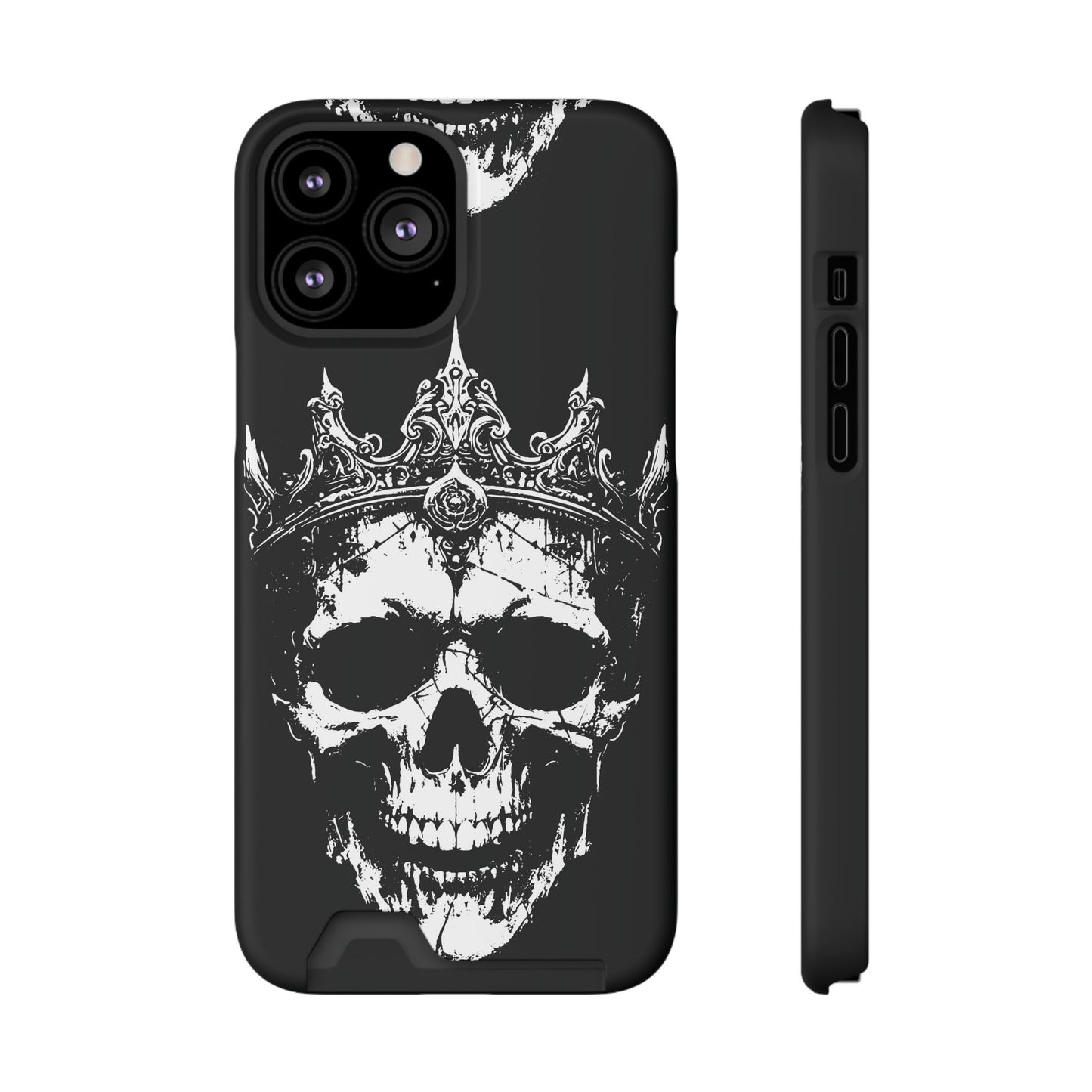Crowned Chaos - Skull King Card-Holder Phone Case