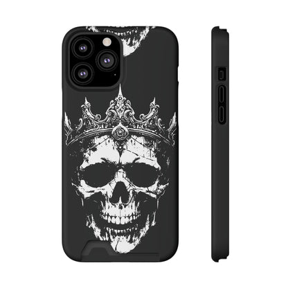 Crowned Chaos - Skull King Card-Holder Phone Case