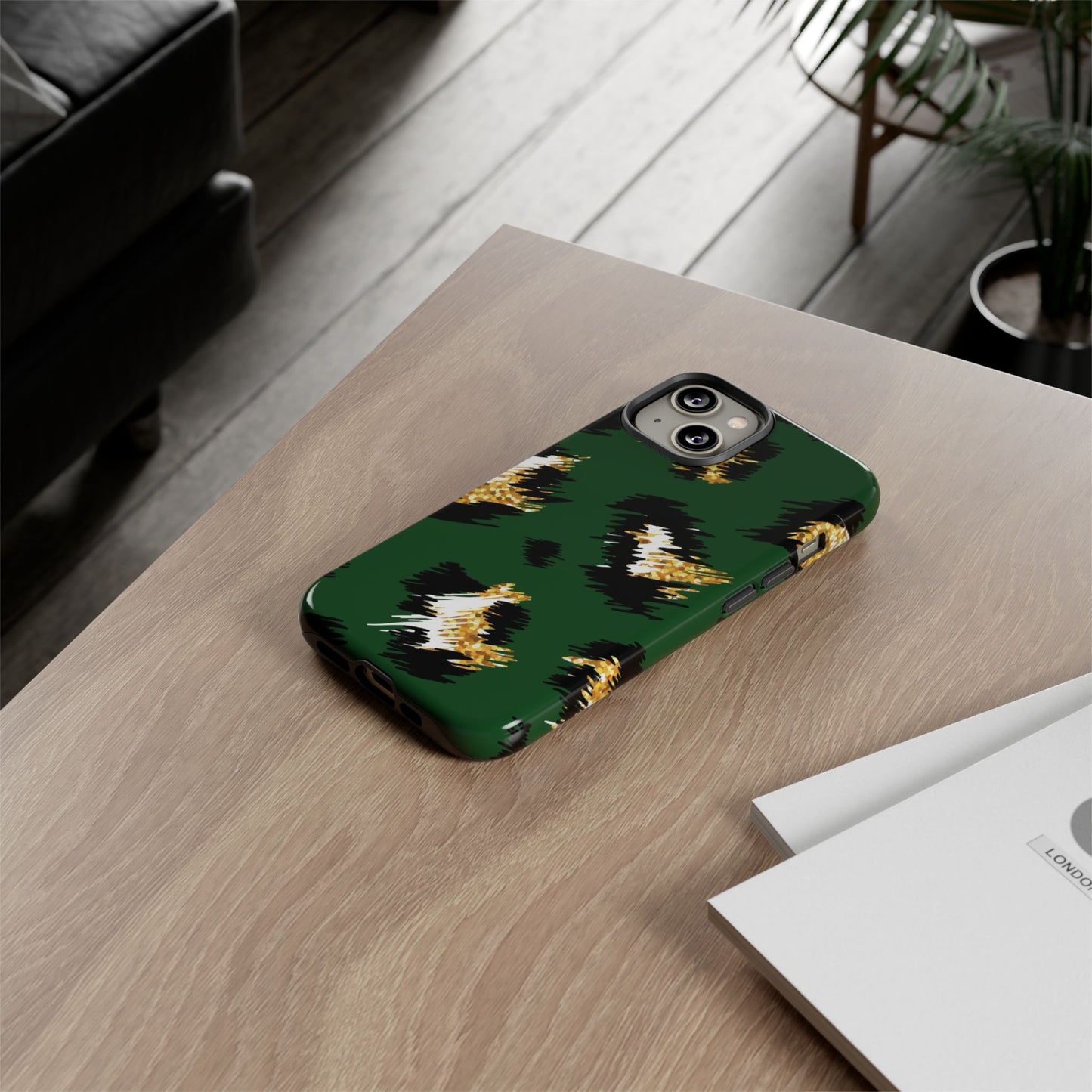 Green Leopard Print Phone Case – Tough Protective iPhone Cover