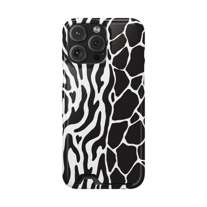 Animal Print Phone Case — Zebra & Giraffe Edition with Card Holder — Slim, Stylish, MagSafe