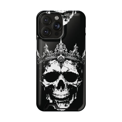 Crowned Chaos - Skull King Card-Holder Phone Case