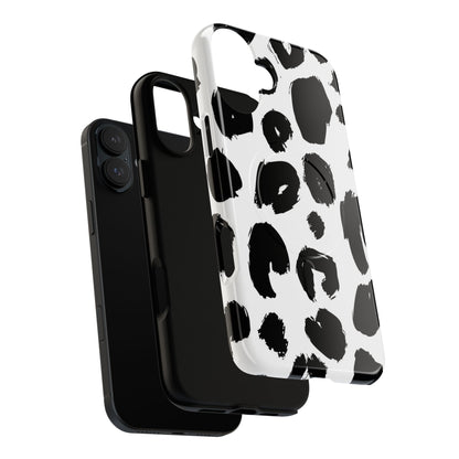 Ink Leopard Magnetic Phone Case — Black & White Animal Print Fashion Protective Cover