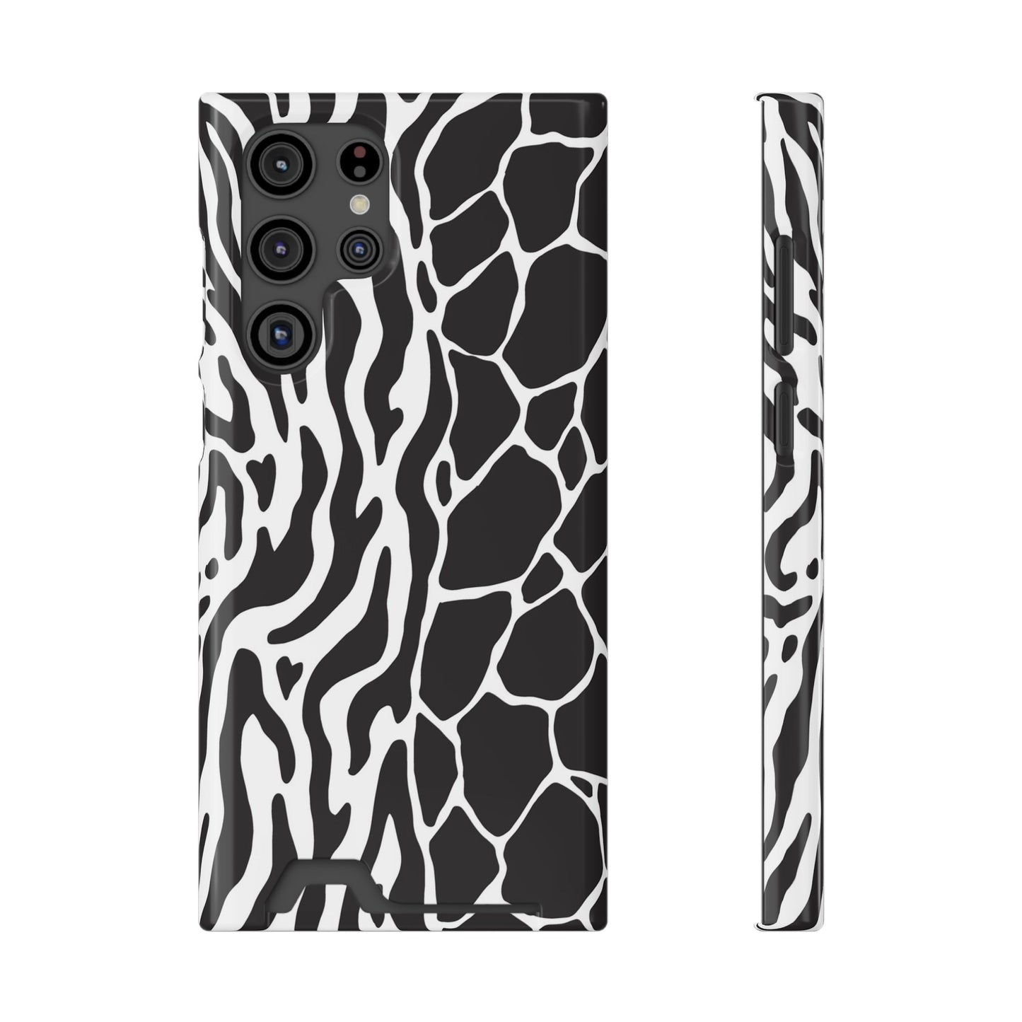 Animal Print Phone Case — Zebra & Giraffe Edition with Card Holder — Slim, Stylish, MagSafe