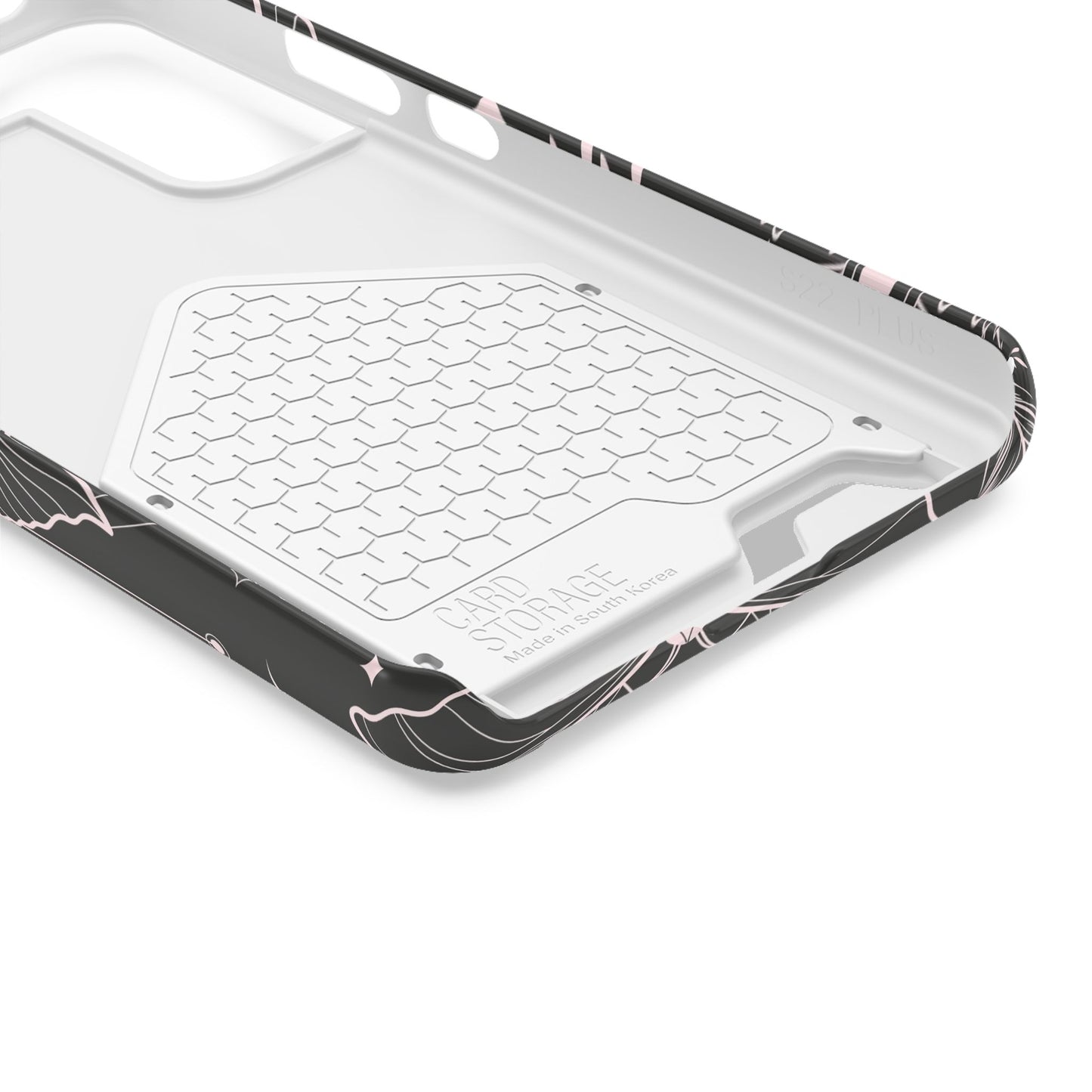 Mystic Skull Dark Aesthetic Phone Case with Card Holder — Gothic Crystal & Feather Design Luxury Cover