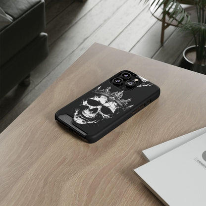 Crowned Chaos - Skull King Card-Holder Phone Case