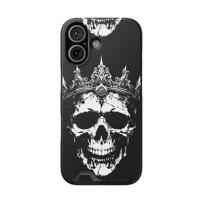 Crowned Chaos - Skull King Card-Holder Phone Case