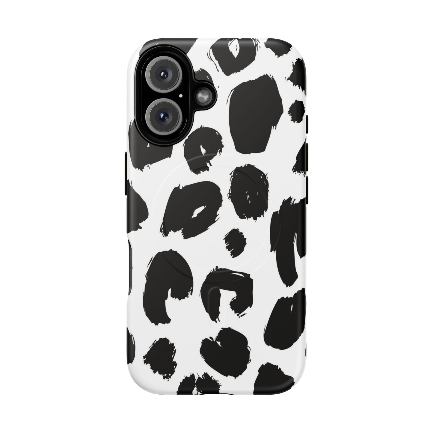 Ink Leopard Magnetic Phone Case — Black & White Animal Print Fashion Protective Cover