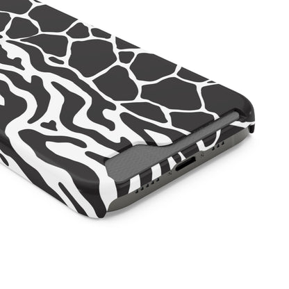 Animal Print Phone Case — Zebra & Giraffe Edition with Card Holder — Slim, Stylish, MagSafe