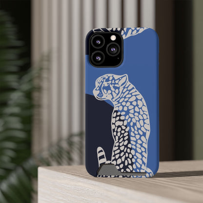 Leopard Bleu Card Phone Case — Blue Animal Print Card holder
