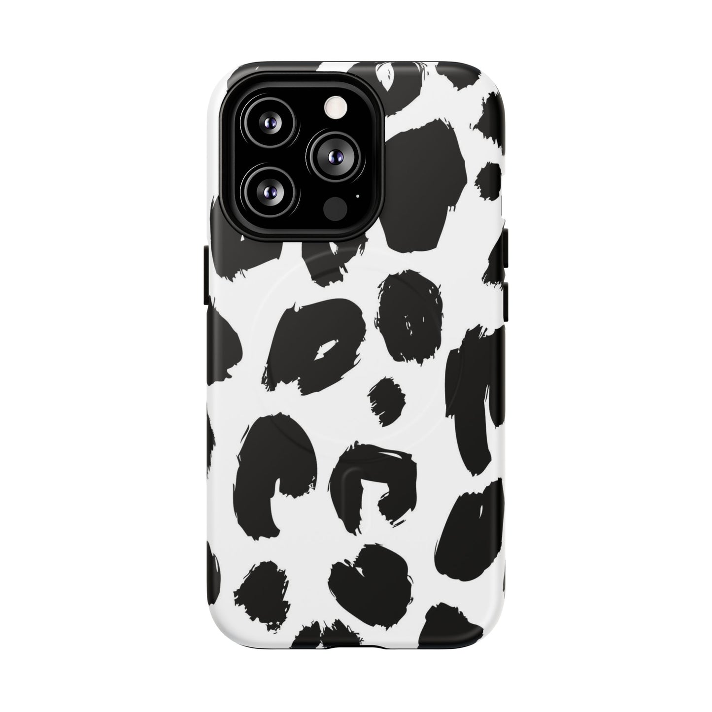 Ink Leopard Magnetic Phone Case — Black & White Animal Print Fashion Protective Cover