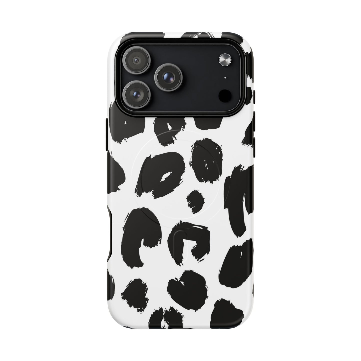 Ink Leopard Magnetic Phone Case — Black & White Animal Print Fashion Protective Cover