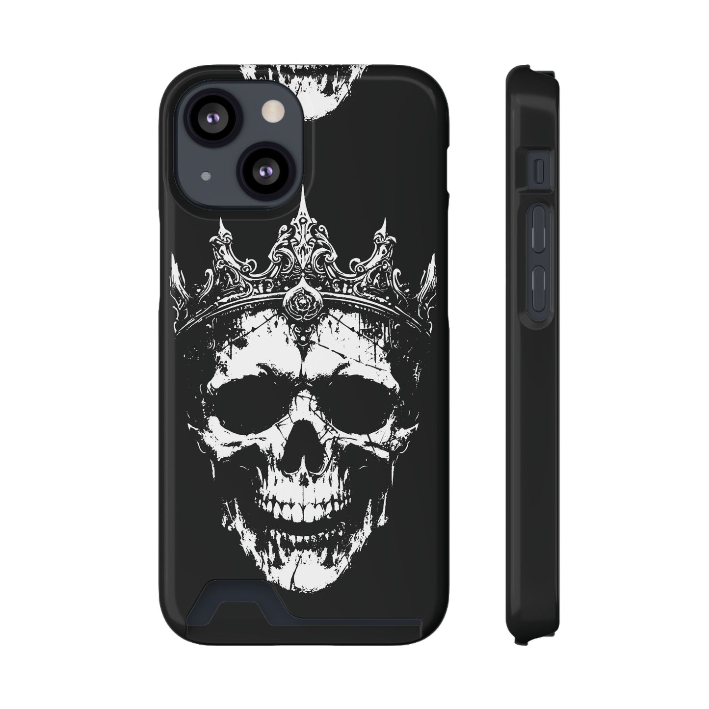 Crowned Chaos - Skull King Card-Holder Phone Case