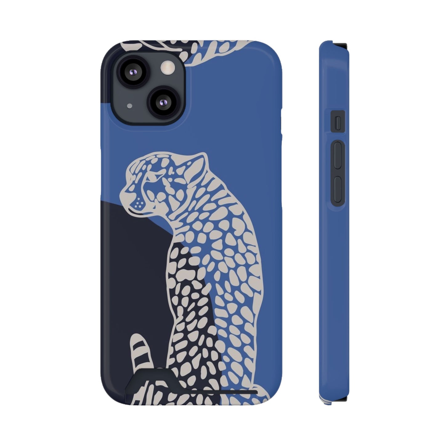 Leopard Bleu Card Phone Case — Blue Animal Print Card holder