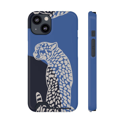 Leopard Bleu Card Phone Case — Blue Animal Print Card holder