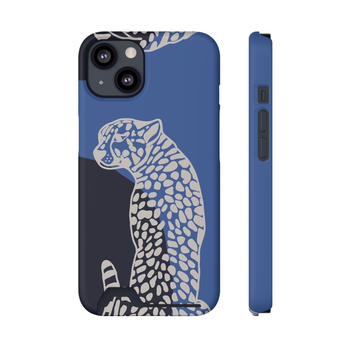 Leopard Bleu Card Phone Case — Blue Animal Print Card holder