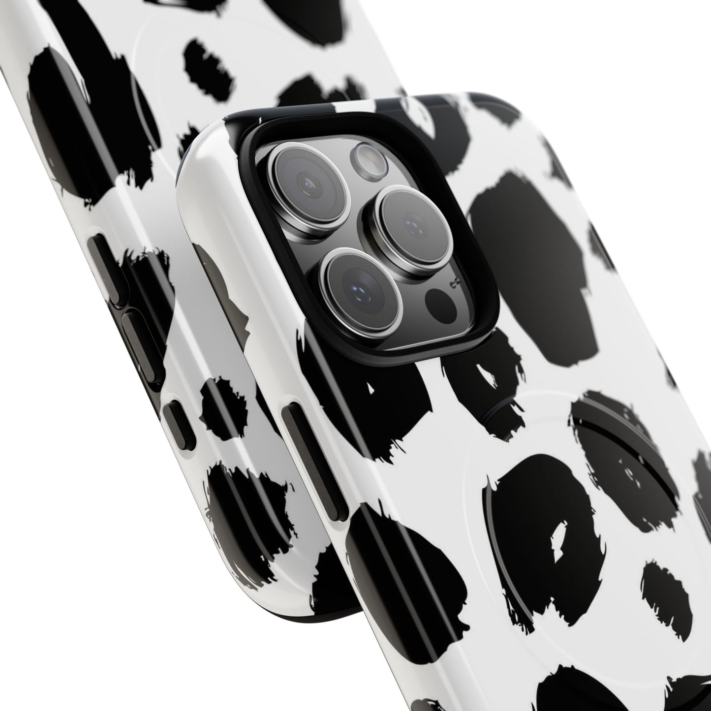 Ink Leopard Magnetic Phone Case — Black & White Animal Print Fashion Protective Cover