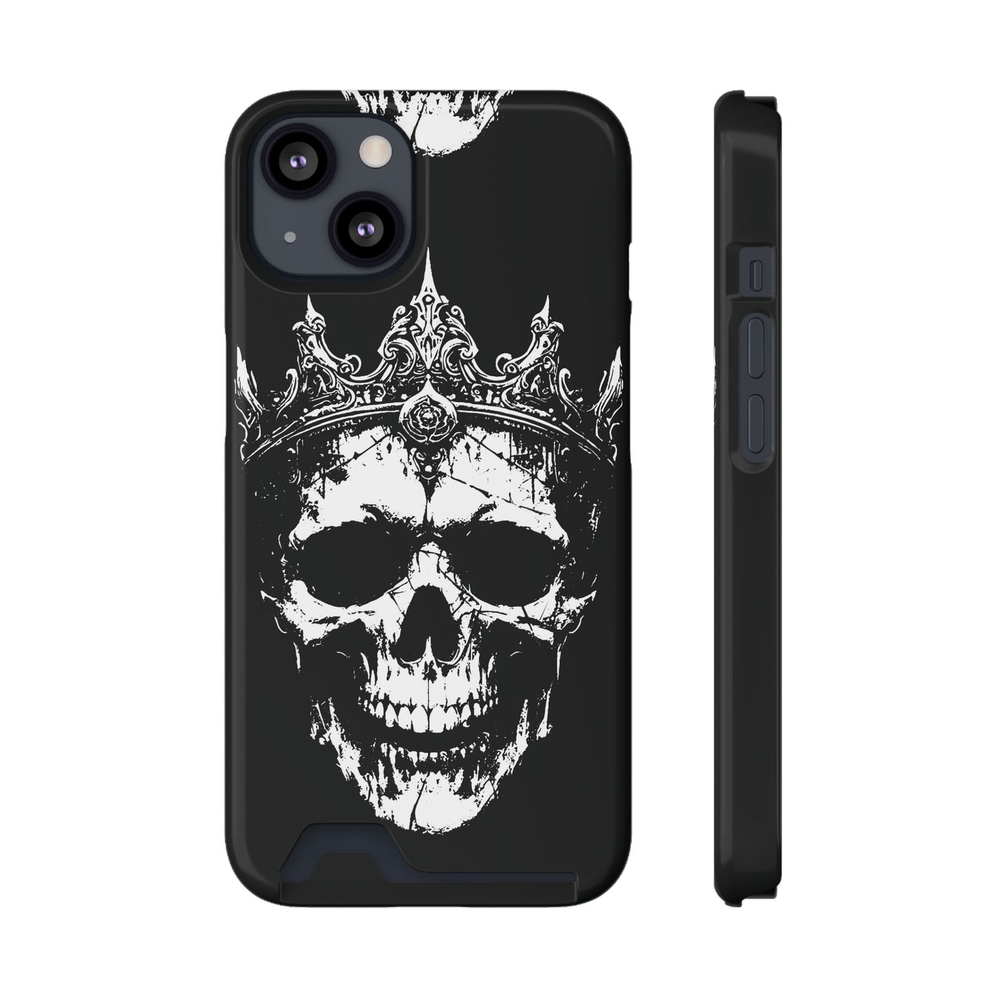 Crowned Chaos - Skull King Card-Holder Phone Case