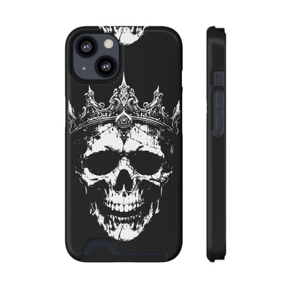 Crowned Chaos - Skull King Card-Holder Phone Case