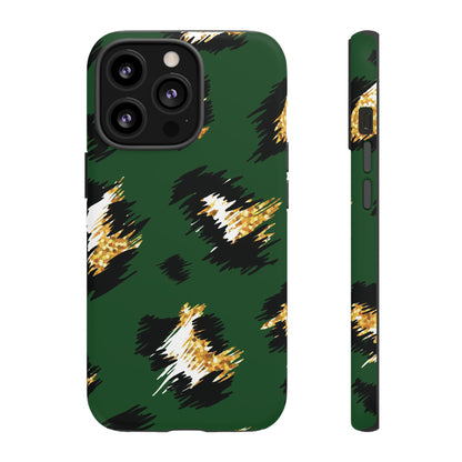 Green Leopard Print Phone Case – Tough Protective iPhone Cover