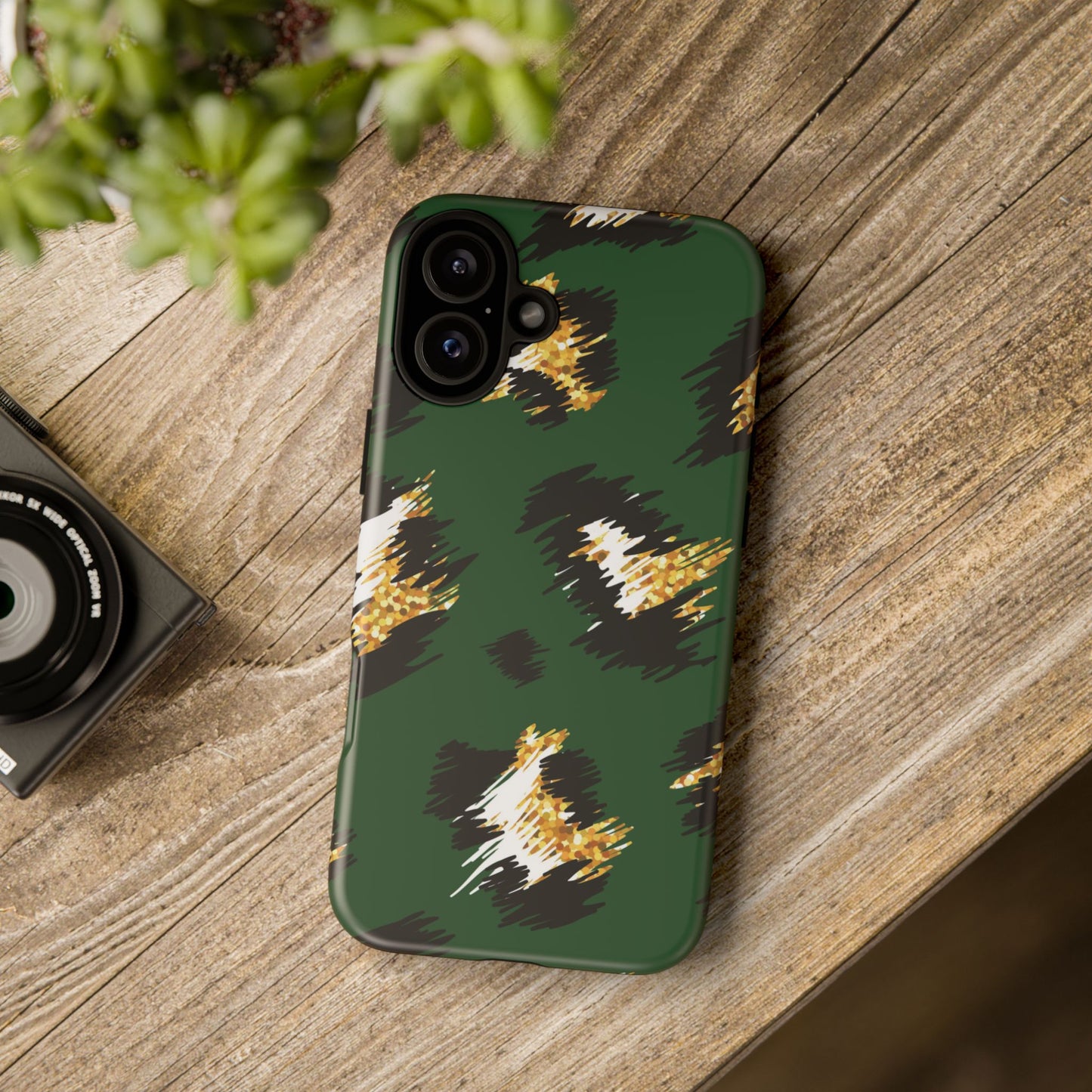Green Leopard Print Phone Case – Tough Protective iPhone Cover