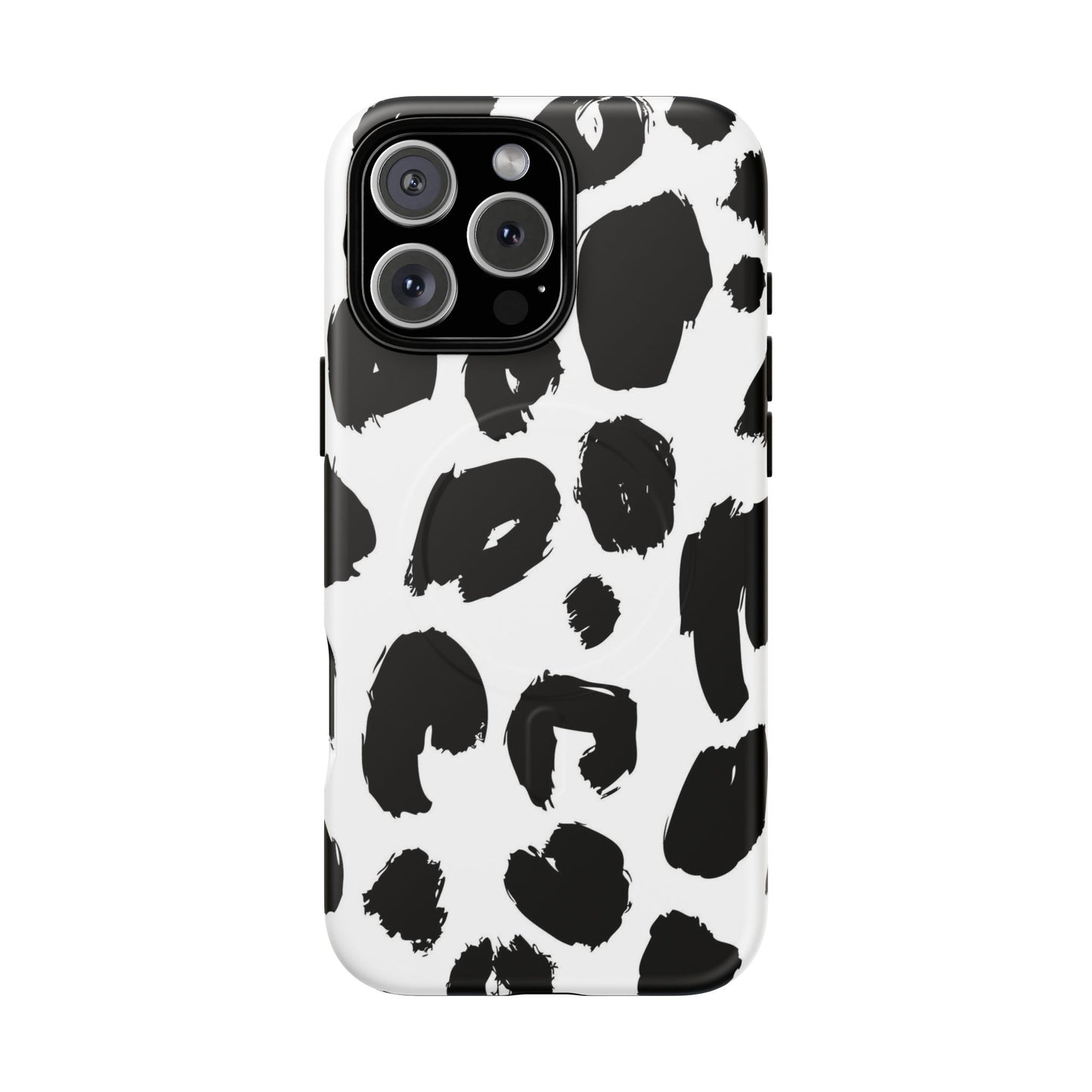 Ink Leopard Magnetic Phone Case — Black & White Animal Print Fashion Protective Cover