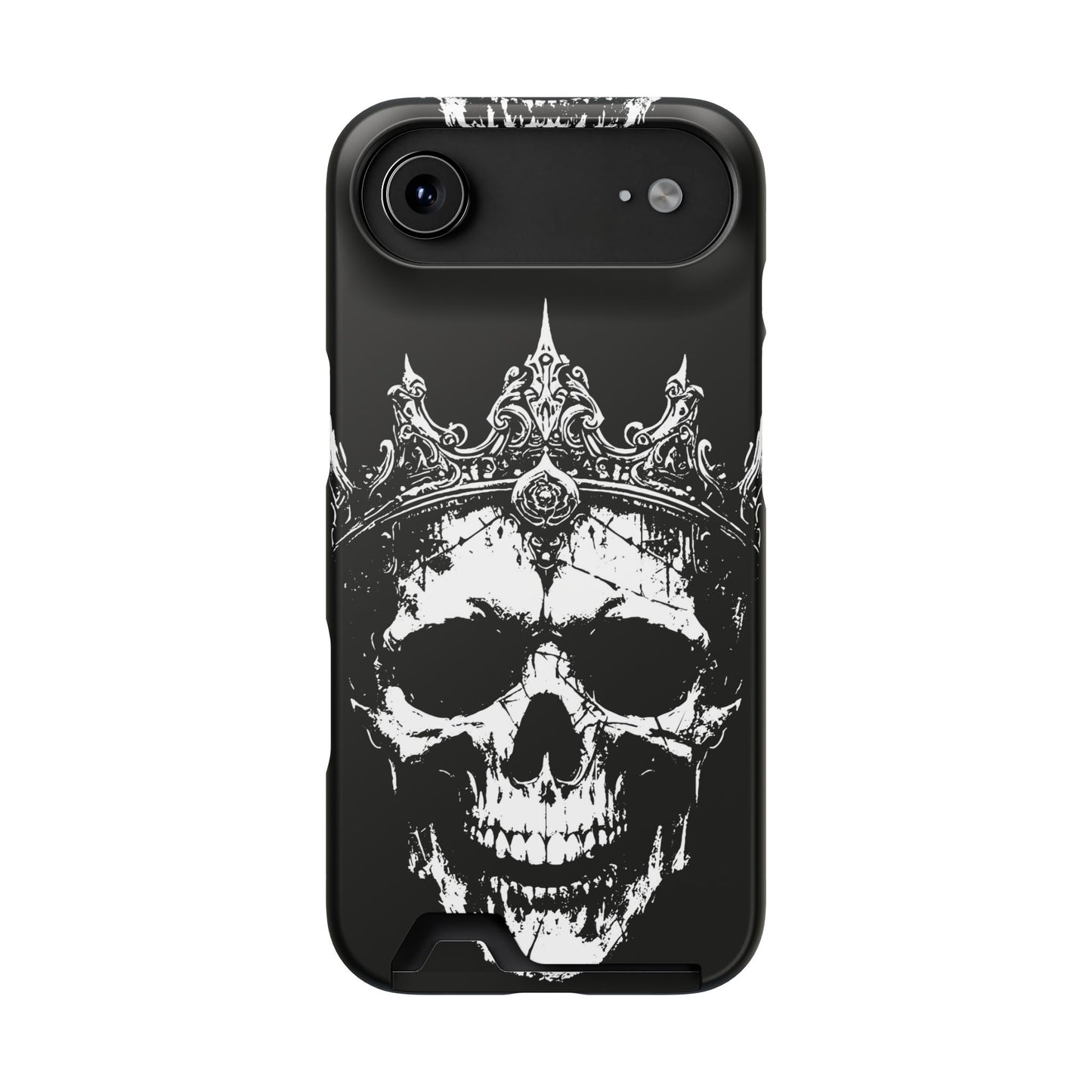 Crowned Chaos - Skull King Card-Holder Phone Case