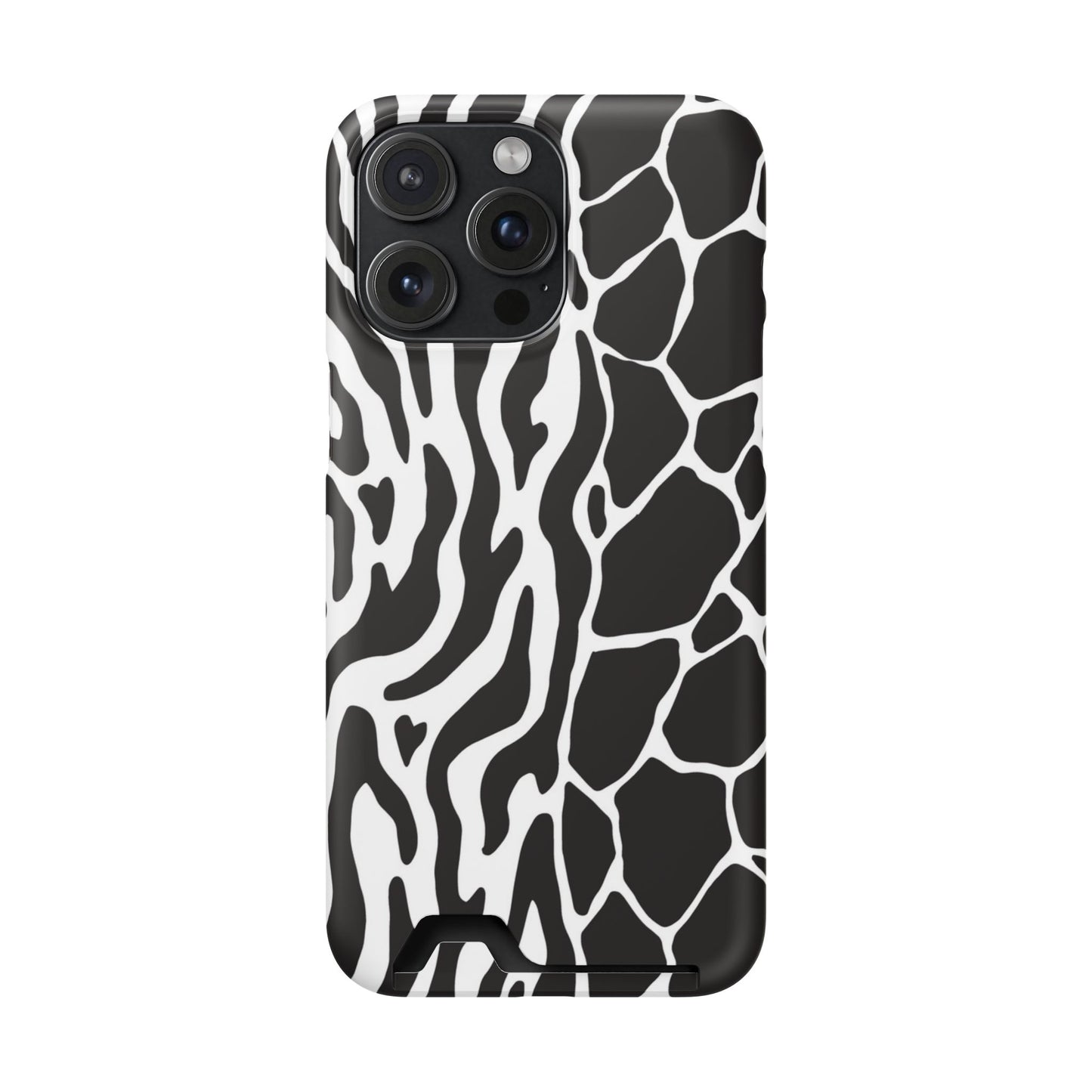 Animal Print Phone Case — Zebra & Giraffe Edition with Card Holder — Slim, Stylish, MagSafe
