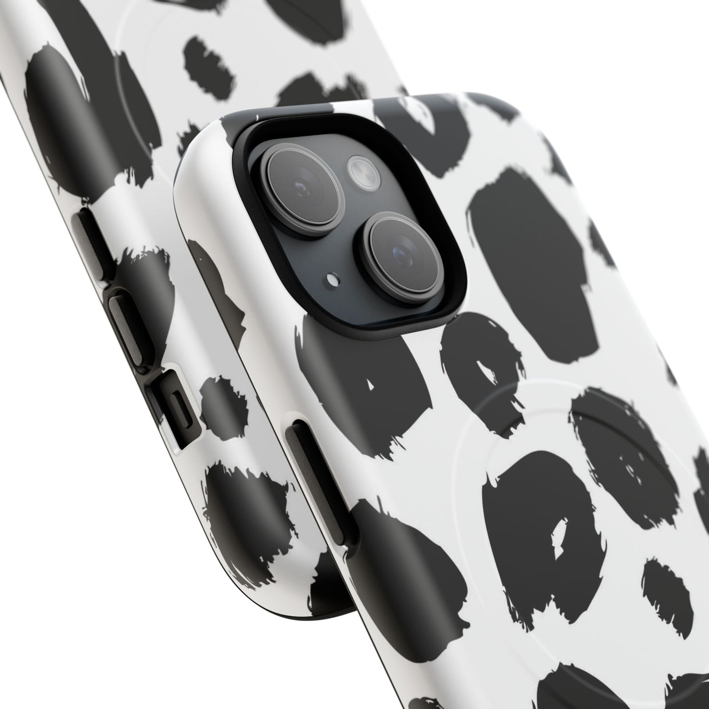 Ink Leopard Magnetic Phone Case — Black & White Animal Print Fashion Protective Cover