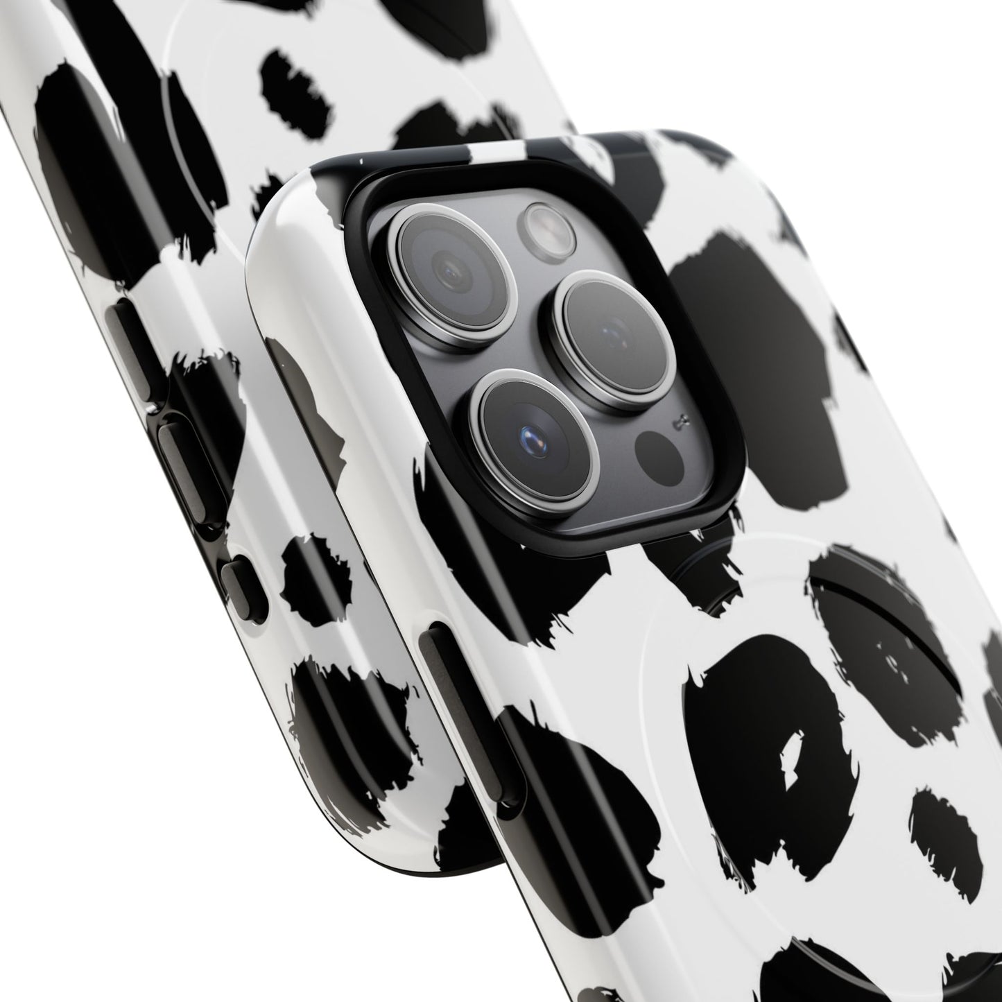 Ink Leopard Magnetic Phone Case — Black & White Animal Print Fashion Protective Cover