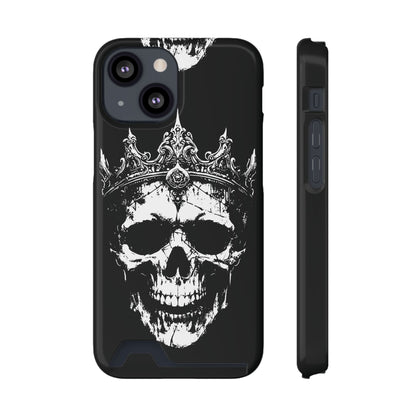 Crowned Chaos - Skull King Card-Holder Phone Case