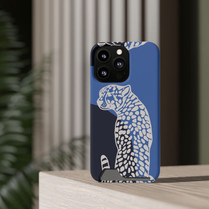 Leopard Bleu Card Phone Case — Blue Animal Print Card holder