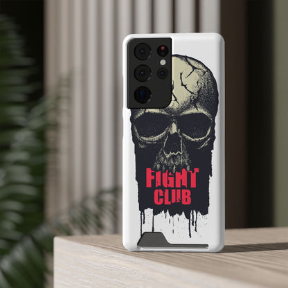 Fight Club Skull Phone Case with Card Holder — Bold Gothic Skull Design