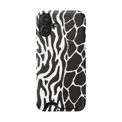 Animal Print Phone Case — Zebra & Giraffe Edition with Card Holder — Slim, Stylish, MagSafe