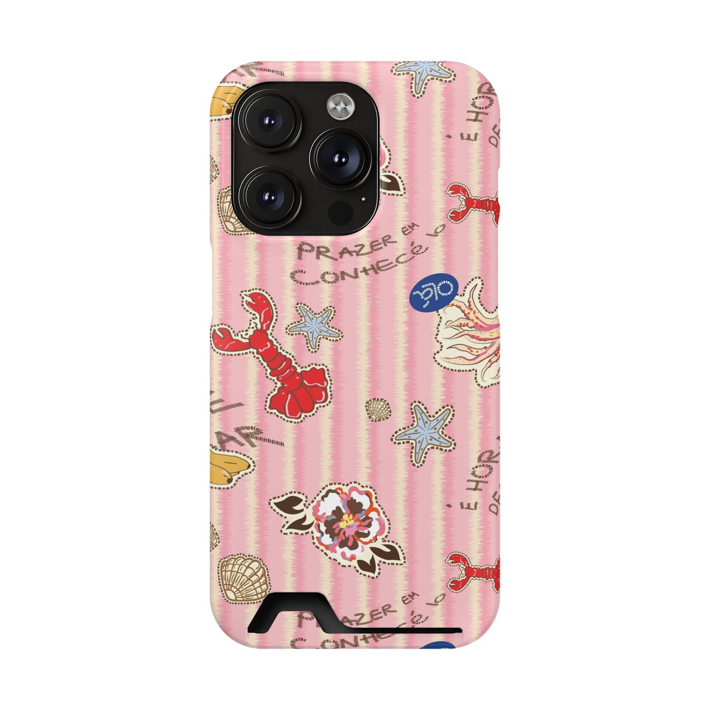Pink Ocean Print iPhone Case – Cute Aesthetic Protective Phone Cover