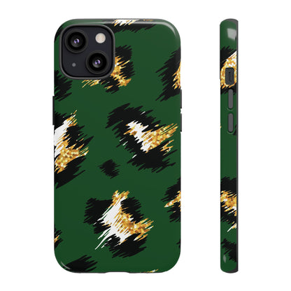 Green Leopard Print Phone Case – Tough Protective iPhone Cover