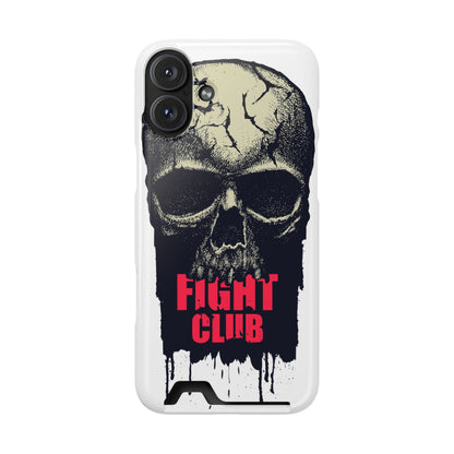 Fight Club Skull Phone Case with Card Holder — Bold Gothic Skull Design