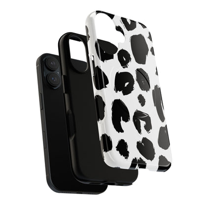Ink Leopard Magnetic Phone Case — Black & White Animal Print Fashion Protective Cover