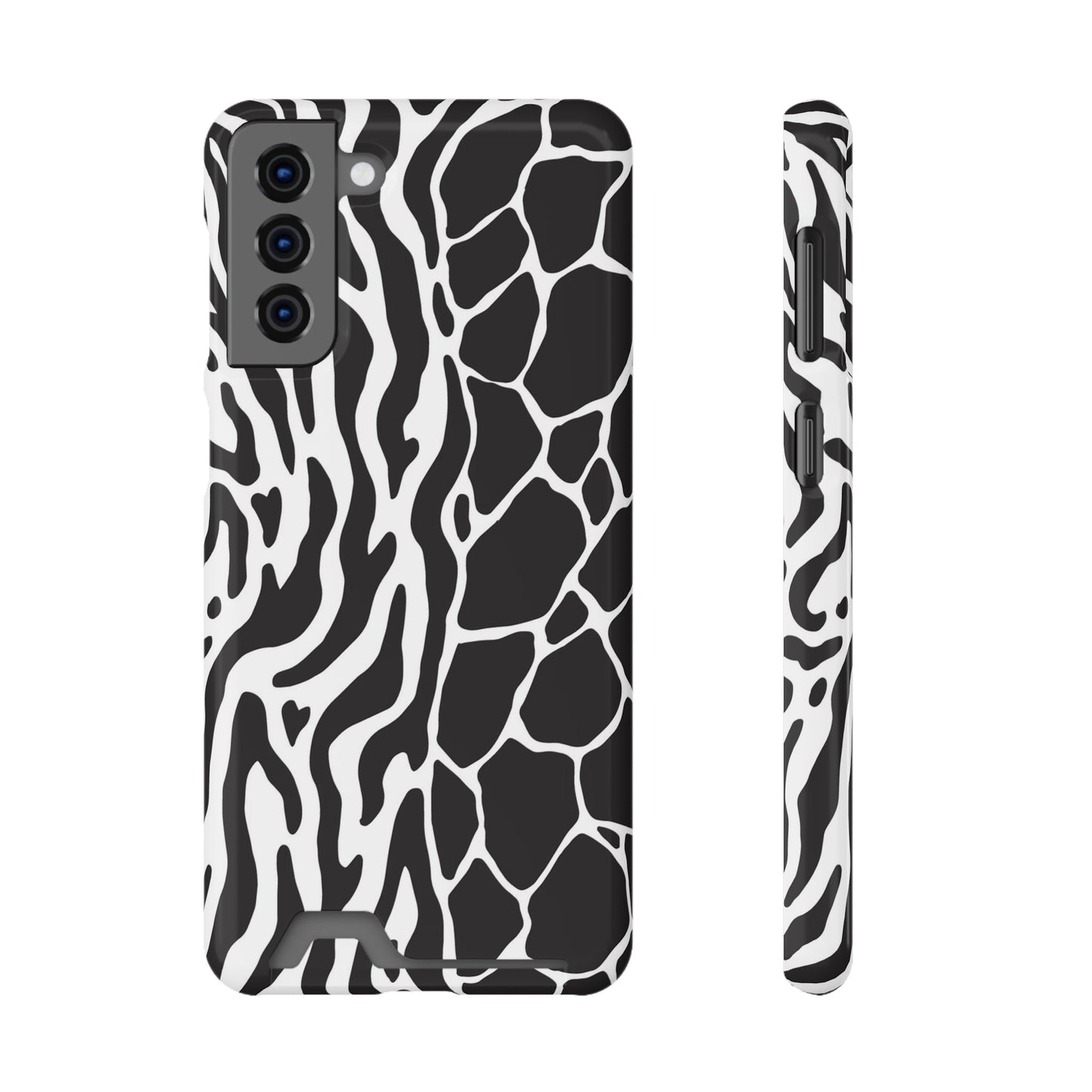 Animal Print Phone Case — Zebra & Giraffe Edition with Card Holder — Slim, Stylish, MagSafe
