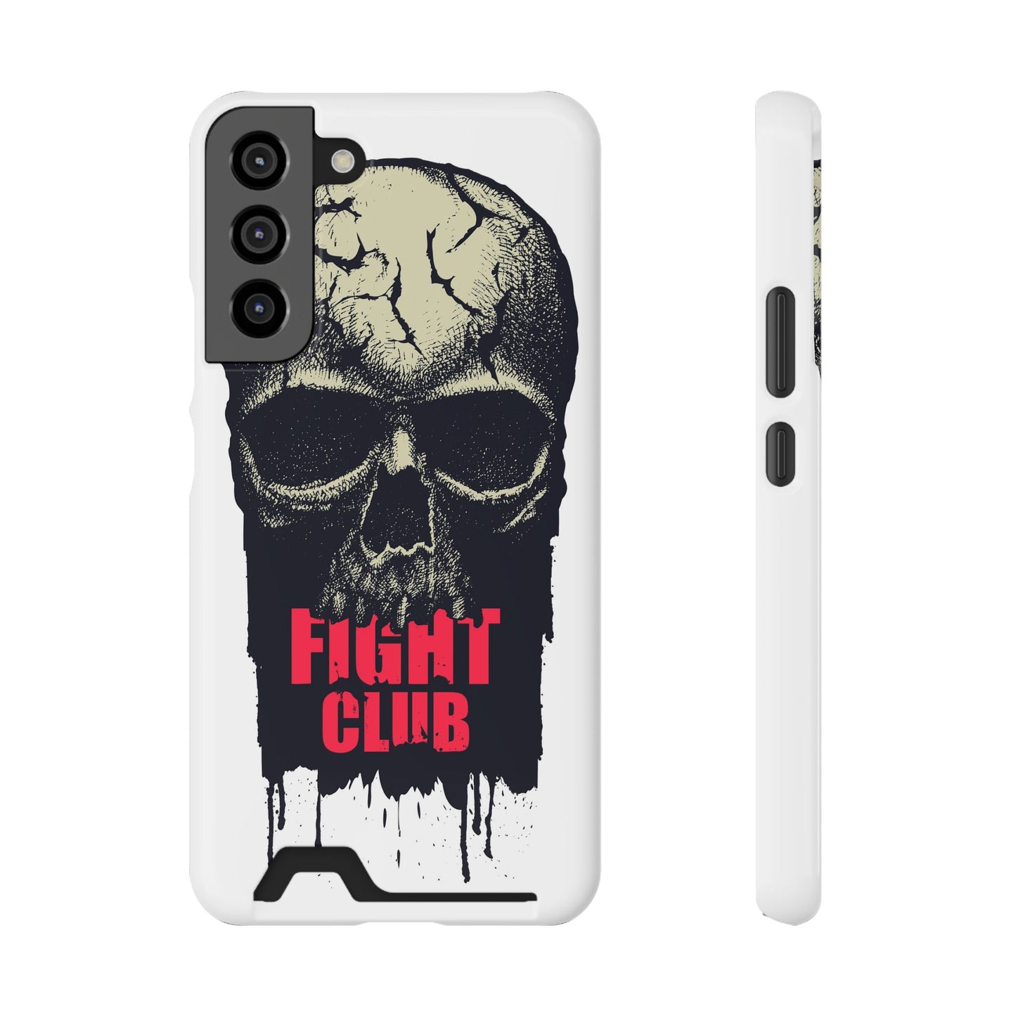 Fight Club Skull Phone Case with Card Holder — Bold Gothic Skull Design
