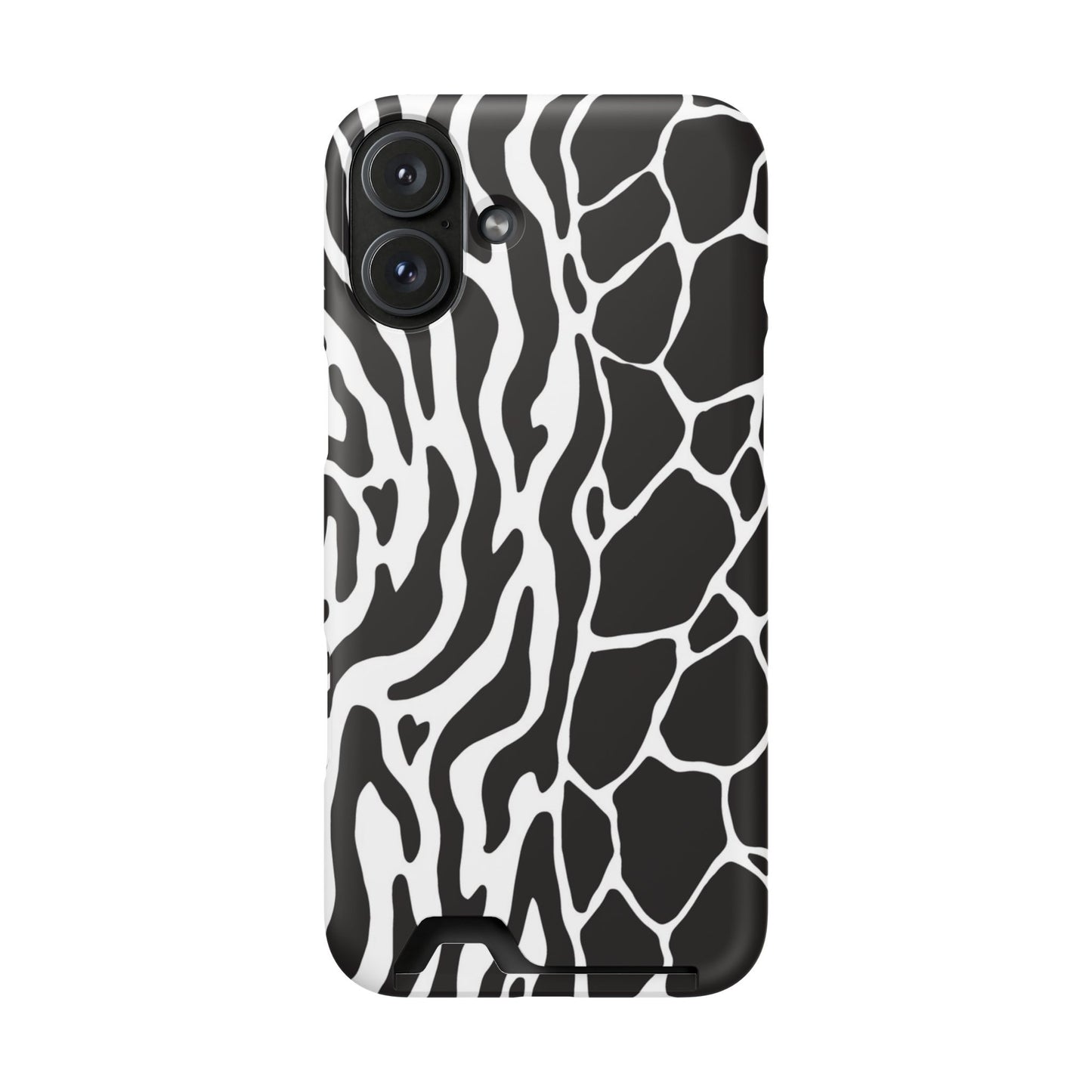 Animal Print Phone Case — Zebra & Giraffe Edition with Card Holder — Slim, Stylish, MagSafe