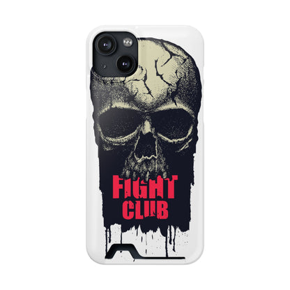 Fight Club Skull Phone Case with Card Holder — Bold Gothic Skull Design