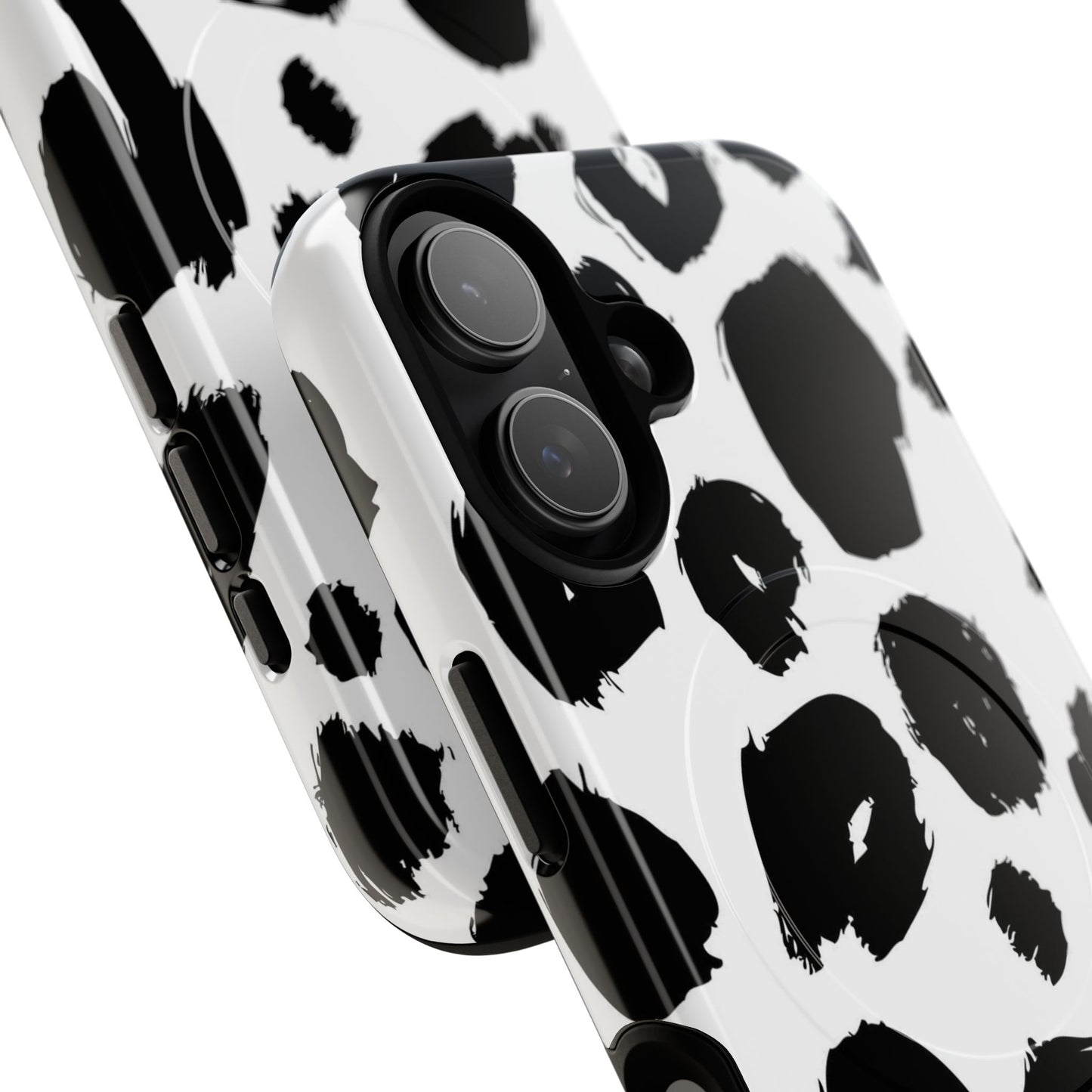 Ink Leopard Magnetic Phone Case — Black & White Animal Print Fashion Protective Cover