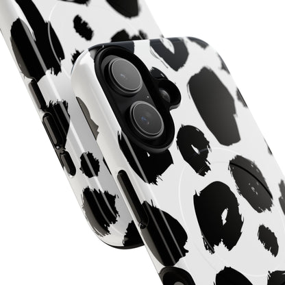 Ink Leopard Magnetic Phone Case — Black & White Animal Print Fashion Protective Cover