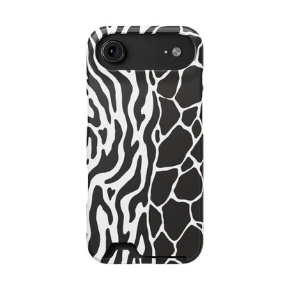 Animal Print Phone Case — Zebra & Giraffe Edition with Card Holder — Slim, Stylish, MagSafe