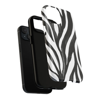 Wild Lines Zebra Stripe Tough Magnetic Phone Case — Black & White Protective Cover