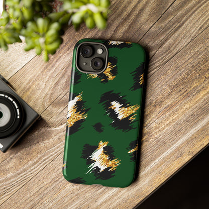 Green Leopard Print Phone Case – Tough Protective iPhone Cover